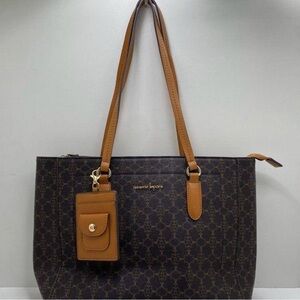 Nanette Lepore Dark Brown and Tan Tote Bag